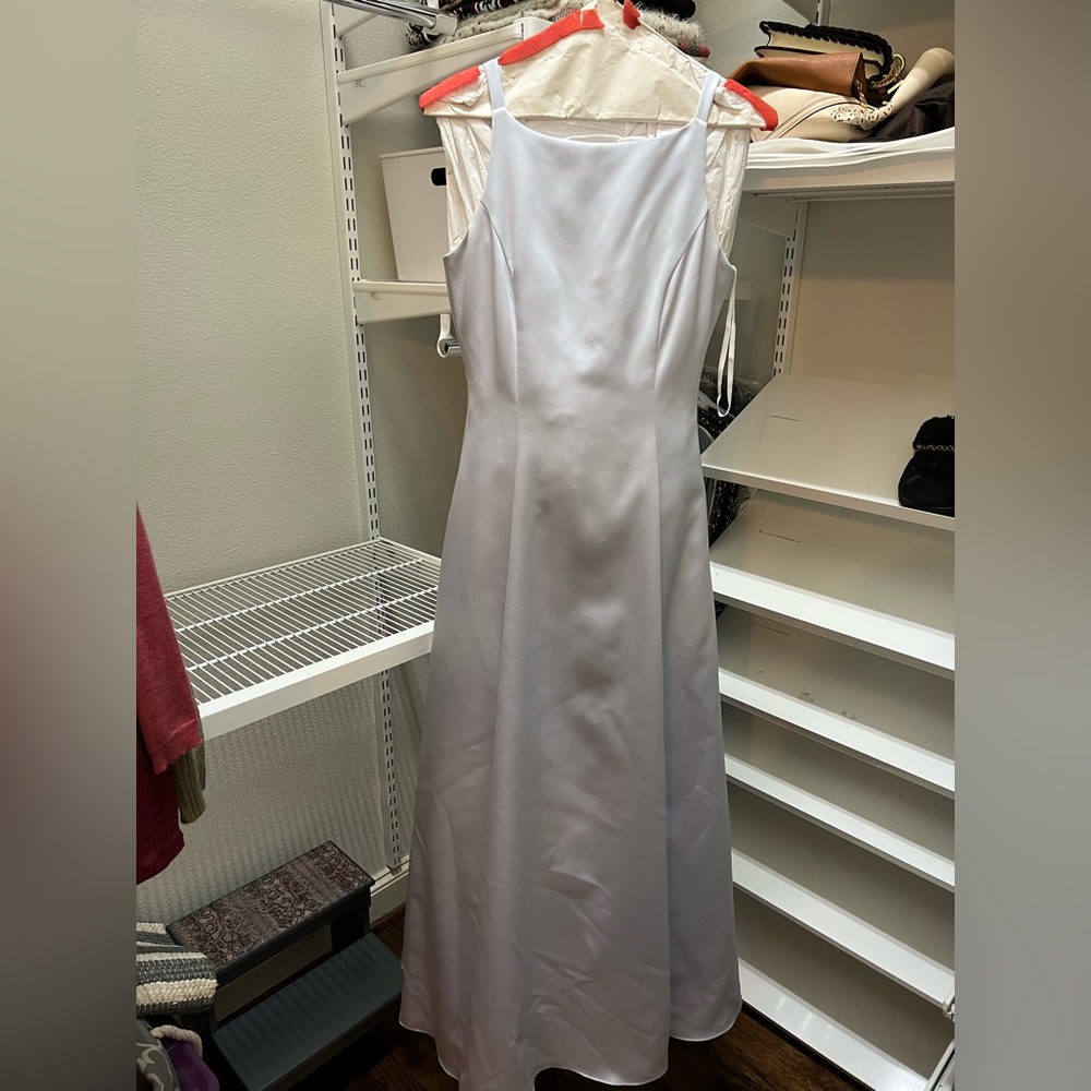 High neck silver/ice blue gown